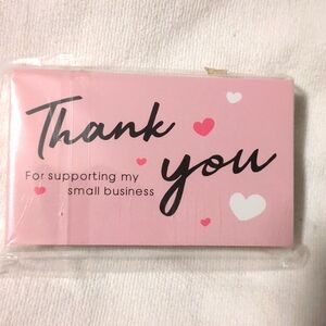 50 pack thank you cards pink/black double sided New